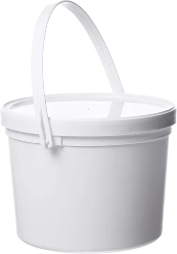 Miniatura 3 de Consolidated Plastics Cubo con asa, polipropileno, 1.5 cuartos de galón, blanco, 10 piezas
