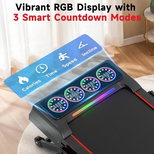 Miniatura 6 de Walking Pad Treadmill with Incline and Handle Bar, 7.5MPH Under Desk Foldable Treadmill for Home Office with Remote Control Negro azabache