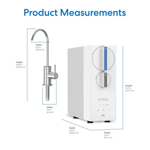 Miniatura 9 de Sistema de filtro de agua sin tanque Brio SIMPL de ósmosis inversa para agua potable limpia Filtración RO de 0.0001 micras de 4 etapas debajo