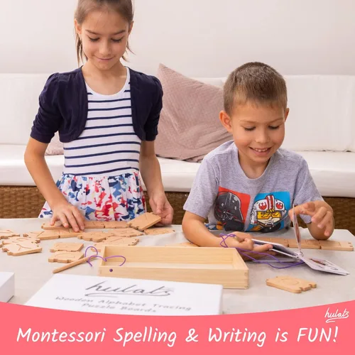 Miniatura 4 de Hulats Montessori Juguete de Aprendizaje del Alfabeto para Trazar Letras - Aprende a Escribir Ortografía y Trazado de Letras Juego para Niños de 3-5