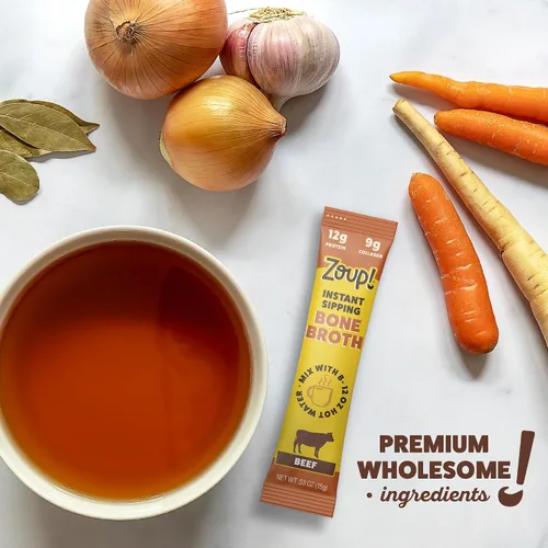 Miniatura 8 de Zoup! Mezcla de caldo de hueso para beber instantáneamente, apto para paleo y cetogénico, con 0.44 onzas de proteína, sin OMG, paquete de proteína