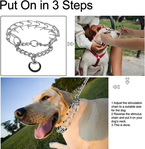 Miniatura 7 de Darkyazi Collar duradero de acero inoxidable ajustable para entrenamiento de mascotas para perros medianos y grandes (pequeño (paquete de 2)