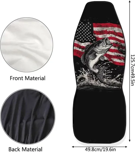 Miniatura 4 de Funda de asiento de coche con bandera americana, 2 piezas, fundas de asiento delantero, cojín de asiento de automóvil, funda protectora patriótica