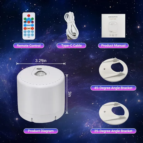 Miniatura 7 de Proyector de estrellas, proyector de galaxia, control remoto y temporizador, luz de galaxia, proyector de luz nocturna de nebulosa LED