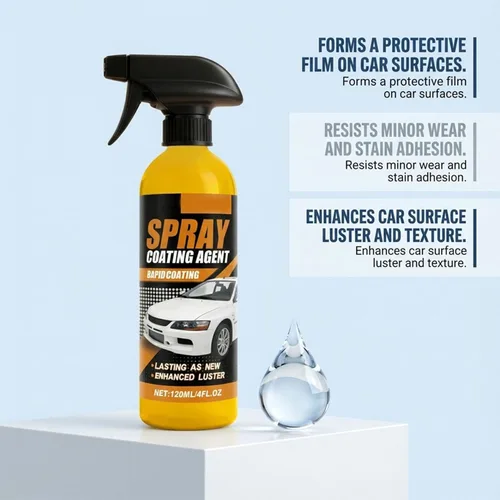 Miniatura 5 de Aerosol de revestimiento de cerámica nano hidrofóbico de reparación rápida, kit de aerosol de revestimiento de cera de coche de 4.1 fl oz, nano