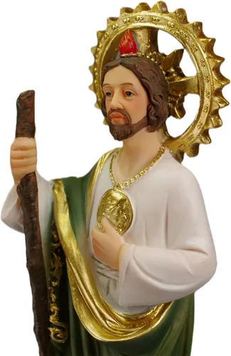 Miniatura 2 de Estatua de San Judas Tadeo, 8 pulgadas, estatua de San Judas, monedas, dinero, resina, figura religiosa 7.9 in (7.9 in)