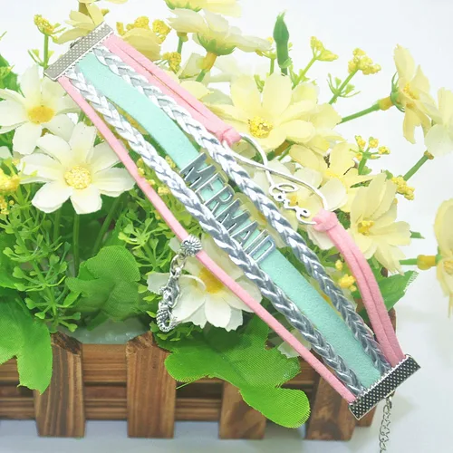 Miniatura 5 de HHHbeauty - Pulsera de sirena con diseño de sirena de sirena de piel