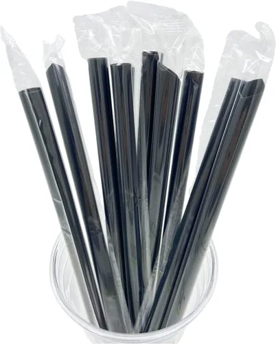 Miniatura 5 de Fanale 200 popotes de fibra de bambú desechables envueltos individualmente (0.236 in de ancho x 9.055 in de largo)