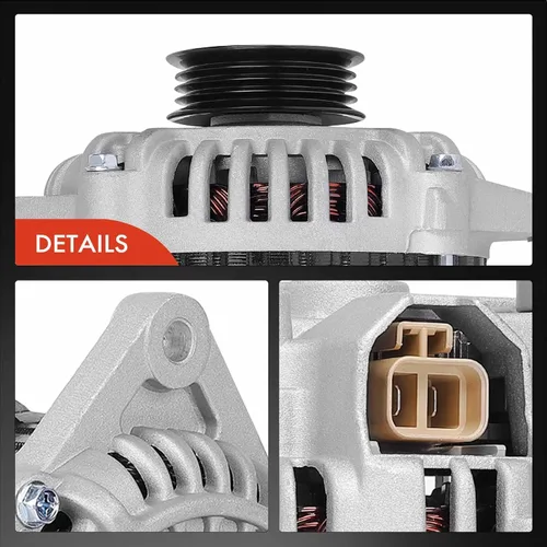 Miniatura 8 de A-Premium Alternador compatible con Ford Probe 1993-1997 y Mazda 626 1993-2002, MX6 1993-1997, 2.0L, 12V 80A polea de 4 ranuras en sentido horario