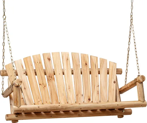 Anraja Juego de columpios para exteriores, columpios de madera para adultos, asiento de porche colgante para patio trasero, patio, parque infantil,