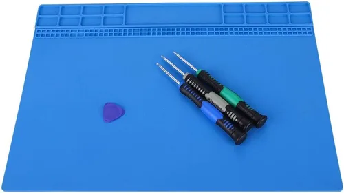 Miniatura 4 de Tapete de silicona para soldar, 13.8 x 19.8 pulgadas, tapete controlado eléctrico, calor de 932.0 °F, tapete antiestático multiusos para reparación