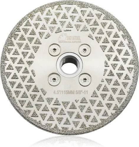 Miniatura 9 de SHDIATOOL Disco abrasivo de diamante de 4 pulgadas para muela de corte de diamante recubierta de un solo lado de mármol de granito con eje de 5/8
