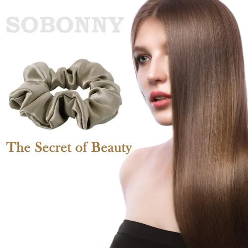 Miniatura 3 de Lazos para el cabello de seda de morera, prevención del encrespamiento y sin daños, accesorios para dormir y noche para mujeres (albaricoque)