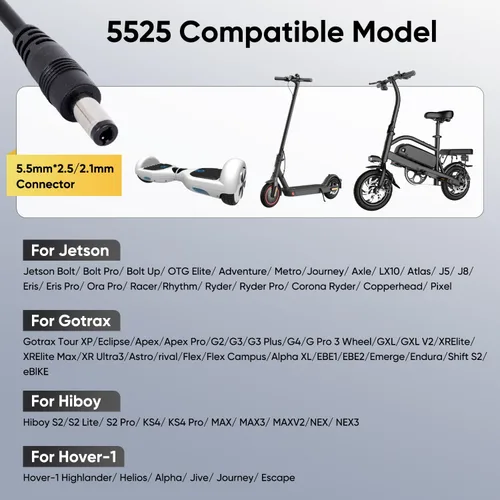 Miniatura 7 de Cargador eléctrico de repuesto con certificación UL de 42 V 2 A con 6 clavijas para cargador Hoverboard de 36 V, compatible con adaptador