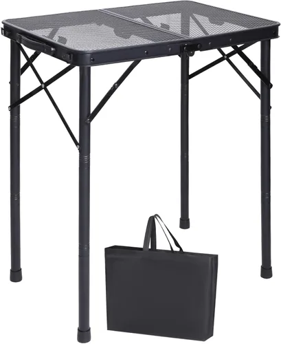 Miniatura 12 de REDCAMP Mesa plegable portátil con fregadero para exterior, soporte de parrilla de metal de aluminio ligero, mesa de picnic para camping, cocina