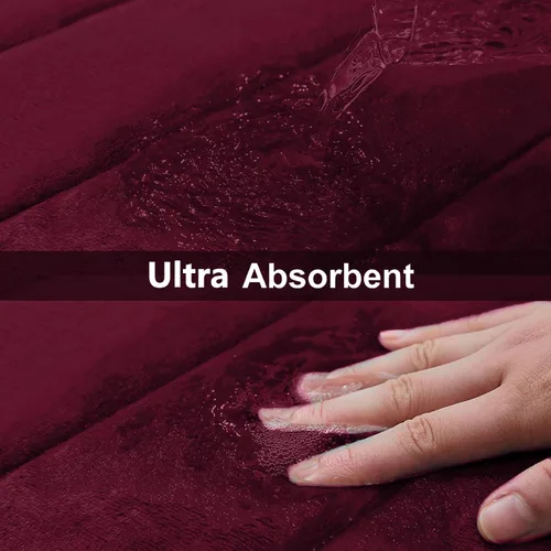 Miniatura 5 de Buganda - Tapete de espuma viscoelástica para baño con contorno en forma de U, antideslizante, absorbente, grueso, suave, lavable, para base