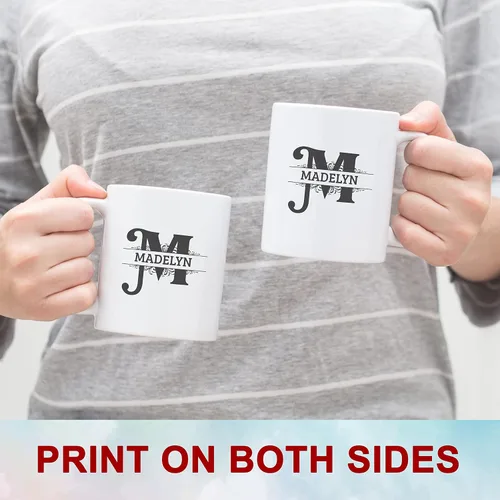 Miniatura 3 de Taza de café inicial con nombre personalizado para mujeres y hombres, regalos con monograma, taza de café personalizada con letras iniciales