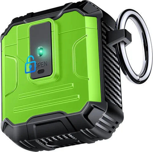 Miniatura 14 de Amoured AutoPOP - Funda para AirPods Pro de 1ª generación con cerradura y llavero, protección resistente de 360° y mecanismo de apertura de 1 clic