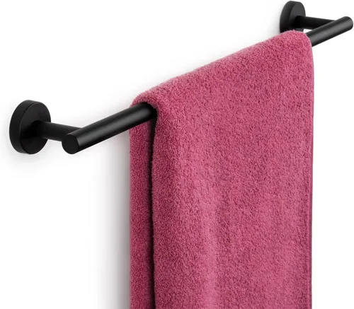 Marmolux Acc - Toallero negro mate - Toallero de baño de 24 pulgadas - Barra SUS 304 de acero inoxidable resistente - Juego de almacenamiento de