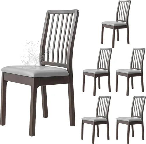 Miniatura 13 de Dimatic Juego de 2 fundas de asiento para silla, de piel sintética, impermeables, fundas elásticas para sillas de comedor, fundas protectoras