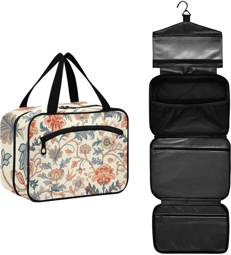 Miniatura 2 de William Morris Elegant Blue Hanging Makeup Travel Bag with Hook, Designer Expandable Bag for toiletries for Accessories Must Haves Trip bolso