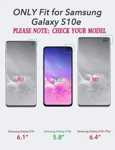 Miniatura 2 de Funda para Galaxy S10E: protección resistente a prueba de golpes 3 en 1, 2 películas nano a prueba de explosiones, negro/gris