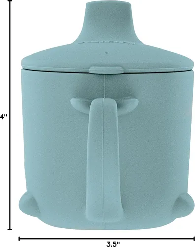Miniatura 8 de Nuby Animal Friends Taza de silicona para beber - Taza para niños pequeños con un asa - 6+ meses - Ballena azul