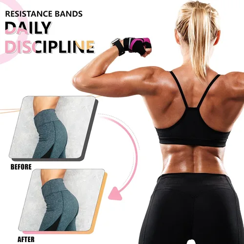 Miniatura 4 de Bandas de ejercicio, bandas de resistencia de tela de 3 niveles para entrenamiento, bandas de entrenamiento de resistencia para mujeres y hombres
