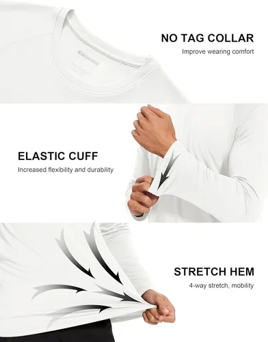 Miniatura 151 de MAGCOMSEN Camisas de manga larga para hombre, protección solar UPF 50+, camisetas atléticas para senderismo, correr, entrenamiento, protección