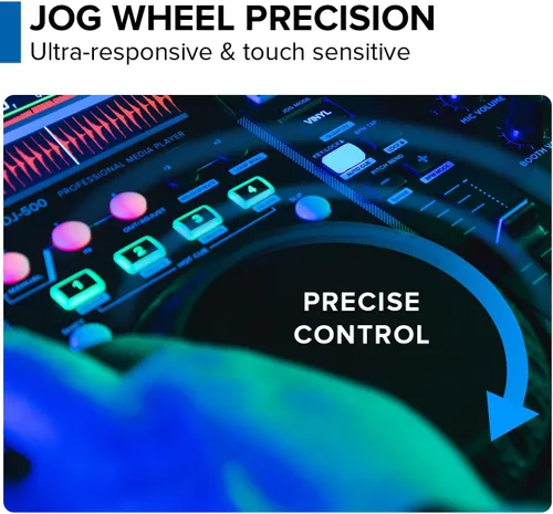 Miniatura 2 de Gemini Sound MDJ-500 - Reproductor de medios profesional para DJ, diseño compacto con rendimiento completo de funciones, compatible con Virtual DJ