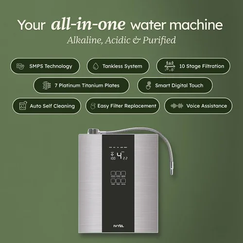 Miniatura 5 de Máquina de agua alcalina IVYEL PL fabricada en Corea, ionizador de agua, produce agua alcalina pH 8.5-10.0/agua ácida/agua de hidrógeno/filtro