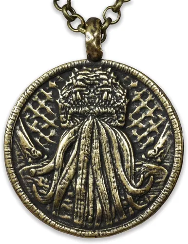 Miniatura 16 de Baldur Jewelry - Collar con colgante de pulpo de Lovecraft Cthulhu en plata de ley 925, símbolo amarillo, hecho a mano, amuleto de Necronomicum