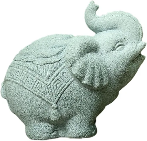 livelyfish Estatua de elefante para acuario, decoración de pecera, estatua asiática, escultura de Feng Shui, adornos para mascotas, decoración de