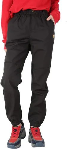 Jingle Bongala Pantalones de senderismo impermeables con forro polar y cintura elástica para niños y niñas, pantalones de nieve aislados