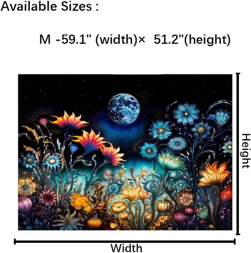 Miniatura 5 de Tushelia Tapiz floral para colgar en la pared para decoración de dormitorio