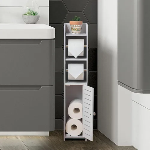 Miniatura 8 de TuoxinEM Gabinete de Almacenamiento para Espacios Pequeños, Gabinete Sobre el Inodoro para Almacenamiento Estrecho de Baño en Esquina de Piso