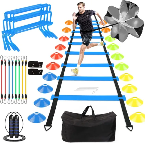 HOTOOLME Conjunto de equipos de entrenamiento de agilidad, Equipo de entrenamiento de fútbol para niños,Equipo de entrenamiento de fútbol,Equipo de