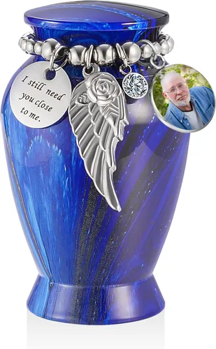 Miniatura 18 de Dletay Urnas pequeñas para cenizas humanas, recuerdo de 2.85 pulgadas, mini urna de cremación conmemorativa para mujeres y hombres, urnas funerarias