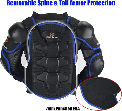 Miniatura 4 de RIDBIKER - Chaleco protector de pecho para niños, equipo de motocross, moto todo terreno, chaqueta de armadura de cuerpo completo para motocicleta