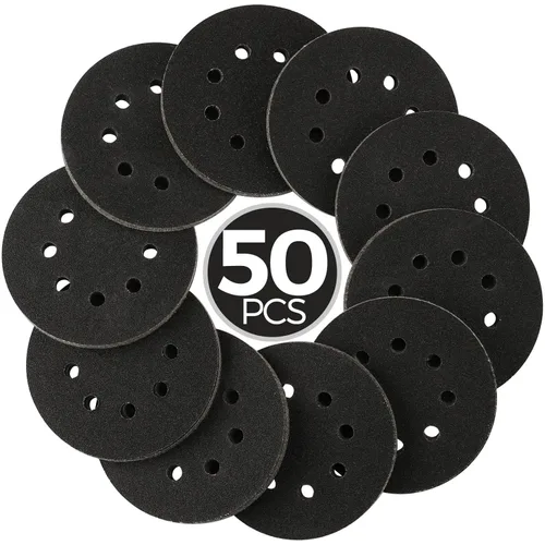 Miniatura 22 de 165 piezas, discos de lija de 5 pulgadas redondos, papel de lija de gancho y bucle para lijadora orbital aleatoria, grano 40 60 80 120 150 240 320