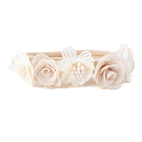 Miniatura 5 de cherrboll 3 diademas de flores para bebé, súper suaves y elásticas, de nailon, para recién nacidas Avena