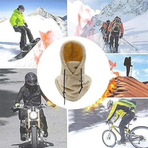 Miniatura 6 de Máscara de esquí polar alta con capucha de terciopelo, capucha sherpa, casco con capucha para snowboard, máscara de invierno resistente al viento