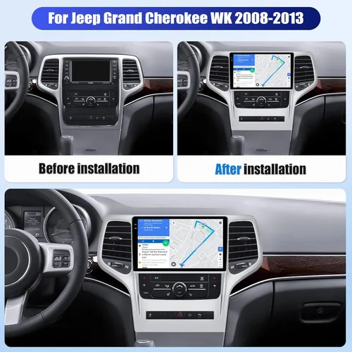 Miniatura 2 de [4+128G] Android 15 Radio de coche estéreo para Jeep Grand Cherokee WK 2008-2013 con Carplay inalámbrico y Android Auto, radio de coche de 9