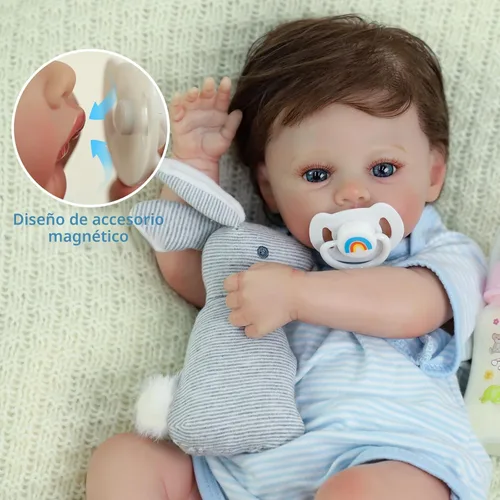Miniatura 8 de SCOM Muñecas Reborn Baby Niño Meadow de 18 pulgadas – Recién nacido realista, cuerpo de tela suave con peso, adorable muñeca de la vida real posable