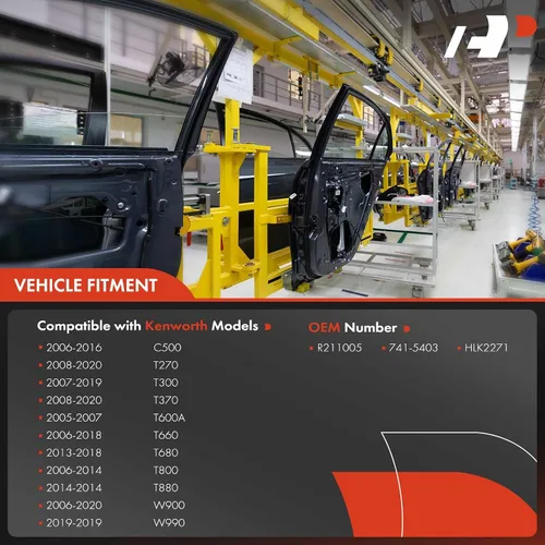 Miniatura 3 de Regulador de ventana eléctrica delantera para lado del conductor izquierdo compatible con A-Premium, con motor de 2 pines, Kenworth T660 06-18 T680