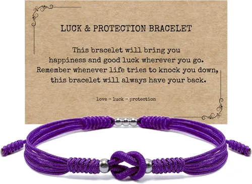 Miniatura 9 de LAMIBEE Infinity Surfer - Pulsera de la amistad con amor y amistad con color multicolor, cuerda de protección de nudo tibetano de la suerte tejida