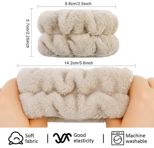 Miniatura 2 de WHAVEL Pulseras de lavado facial (6 pares), pulseras absorbentes de spa para lavar la cara, bandas de lavado, evitan que el líquido se derrame por