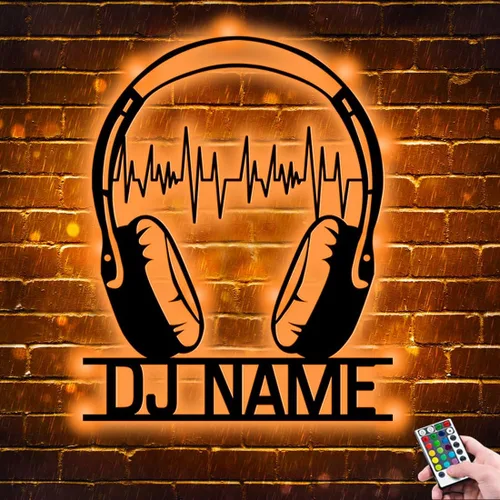 Miniatura 5 de Letrero de neón personalizado para reproductor de DJ, nombre personalizado, auriculares, reproductor de disco DJ, letrero de luz LED de metal