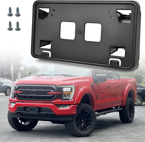Miniatura 13 de Marco de matrícula delantero para Ford F150 2018 2019 2020 sin taladro, soporte de montaje para parachoques delantero, accesorios F-150