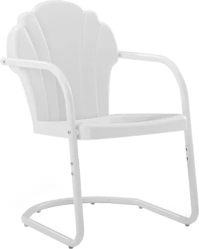 Miniatura 12 de Crosley Furniture Tulip - Juego de 2 sillas para exteriores, sillas de patio de metal retro para comedor, porche, terraza, balcón, satén rojo oscuro